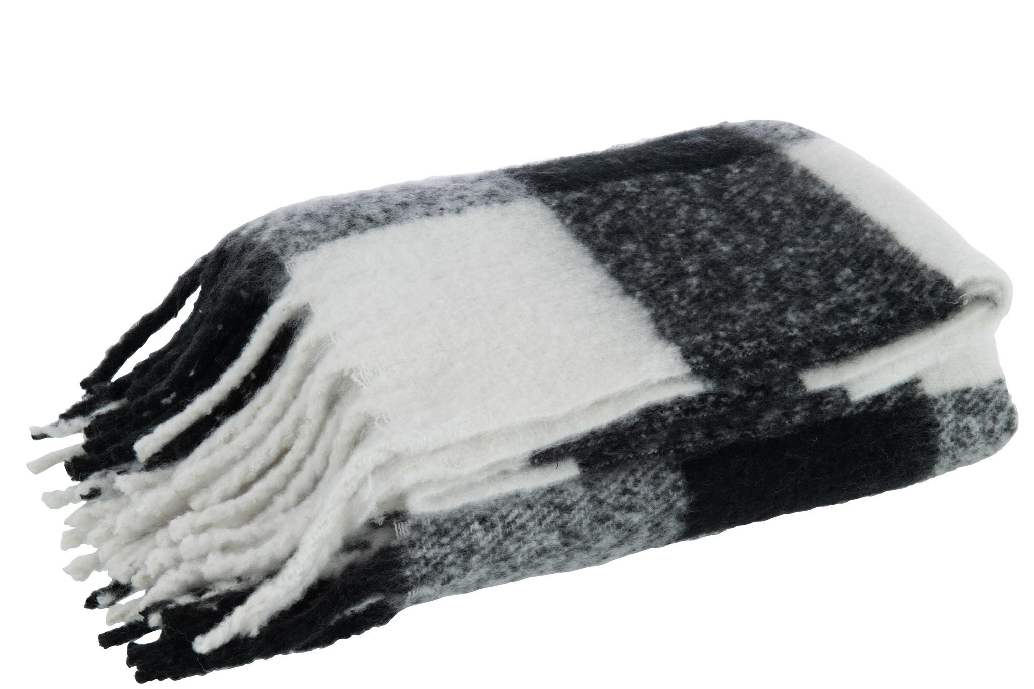 J-LINE PLAID TILES POLYESTER ZWART/WIT