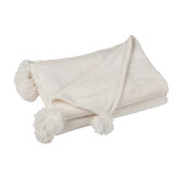 J-LINE PLAID POMPOM POLYESTER ROOM