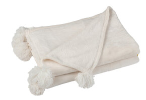 J-LINE PLAID POMPOM POLYESTER ROOM