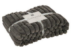 J-LINE PLAID RIBFLUWEEL POLYESTER DONKERGRIJS