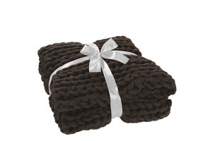 J-LINE PLAID GEBREID ACRYL DONKERGRIJS