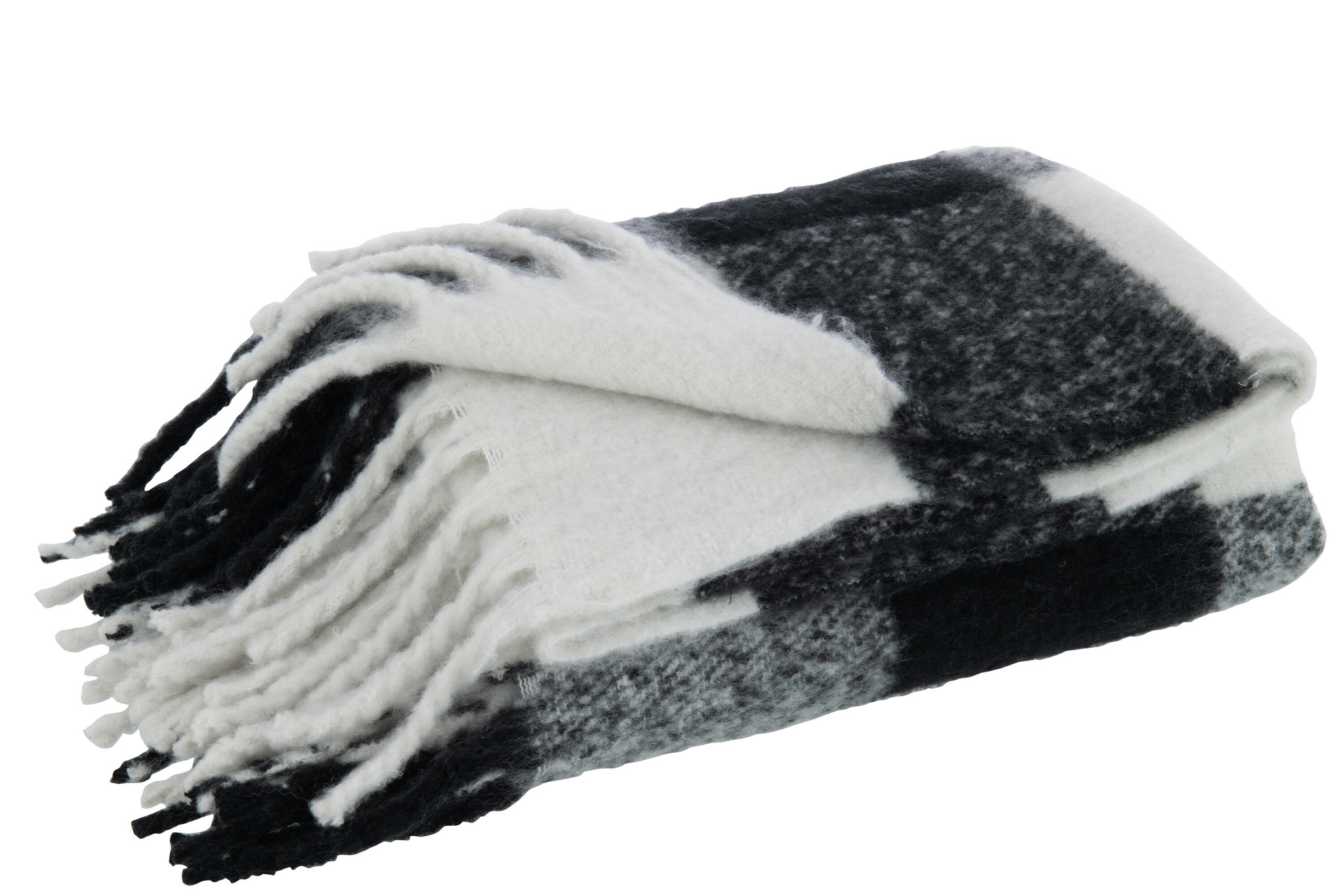 J-LINE PLAID TILES POLYESTER ZWART/WIT