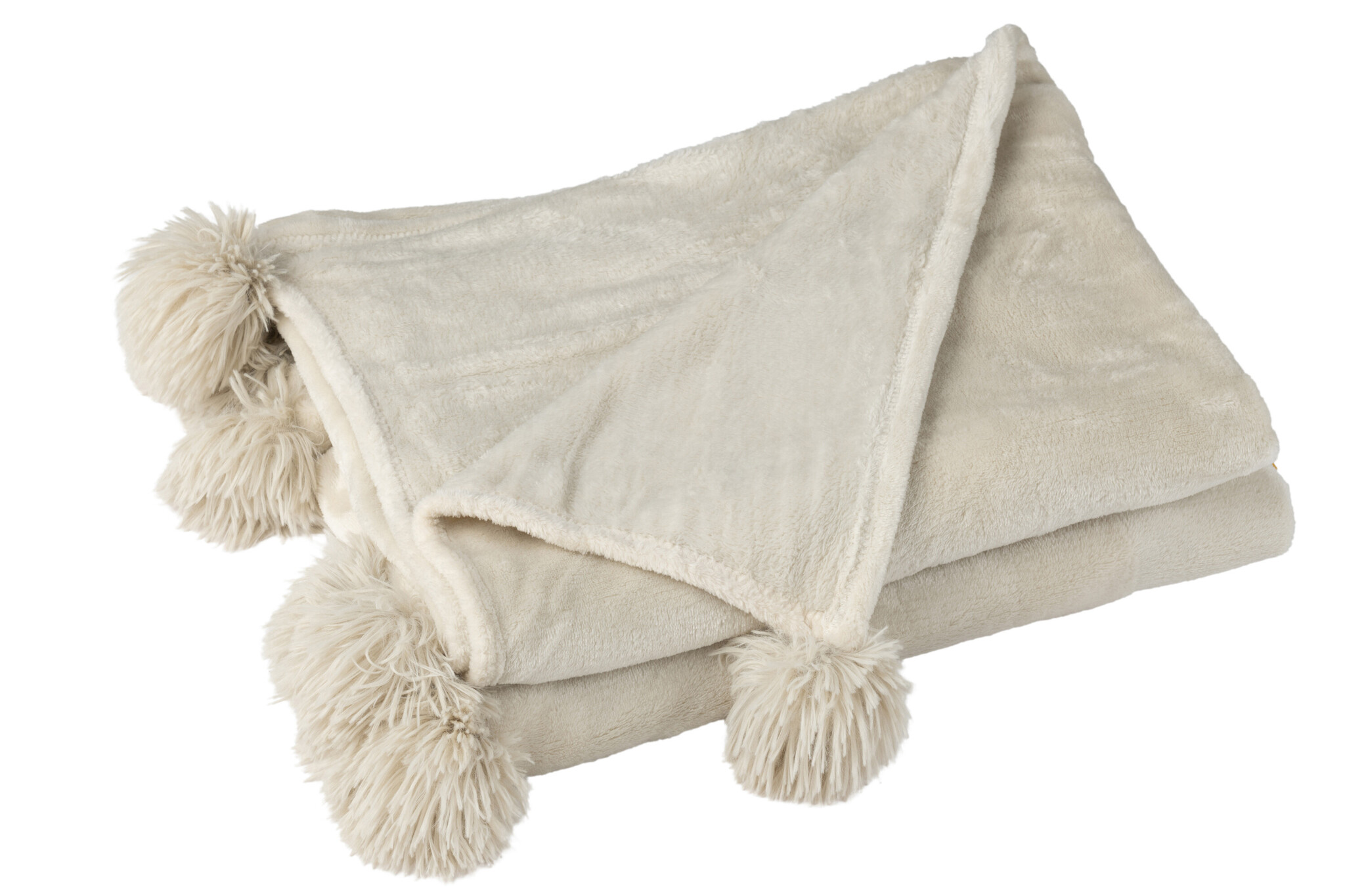 J-LINE PLAID POMPOM POLYESTER BEIGE/MINT