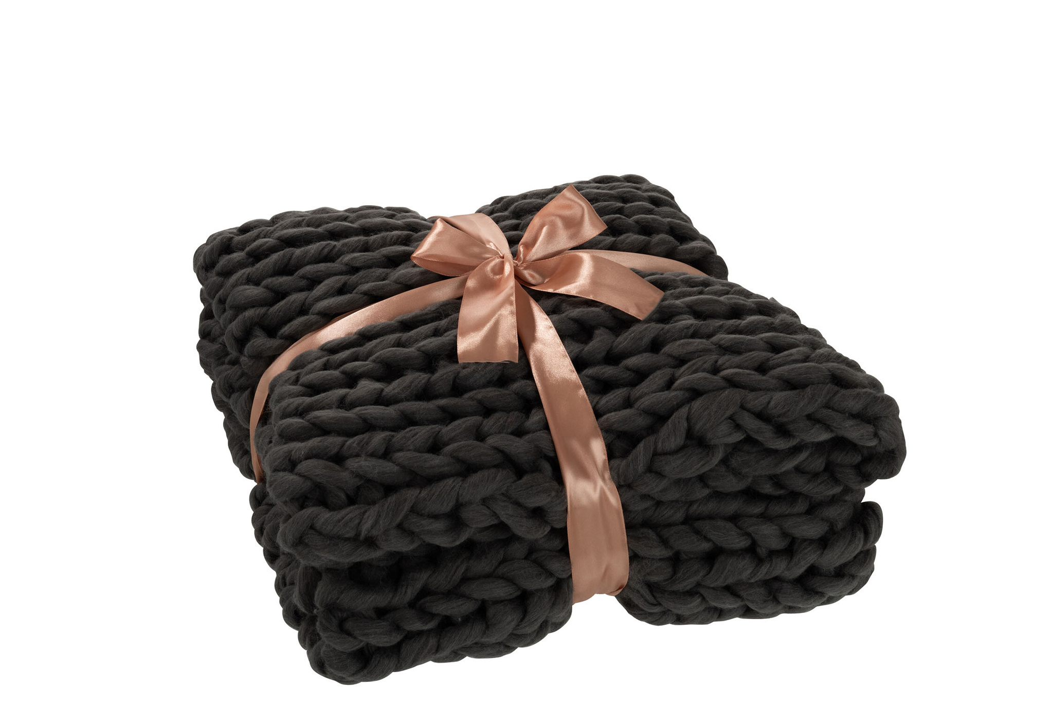 J-LINE PLAID GEBREID ACRYL DONKERGRIJS