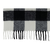 J-LINE PLAID TILES POLYESTER ZWART/WIT