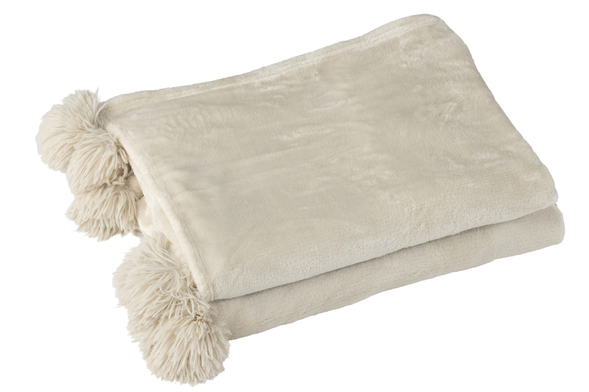 J-LINE PLAID POMPOM POLYESTER BEIGE/MINT