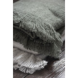 J-LINE PLAID MET FRANJES POLYESTER GRIJS