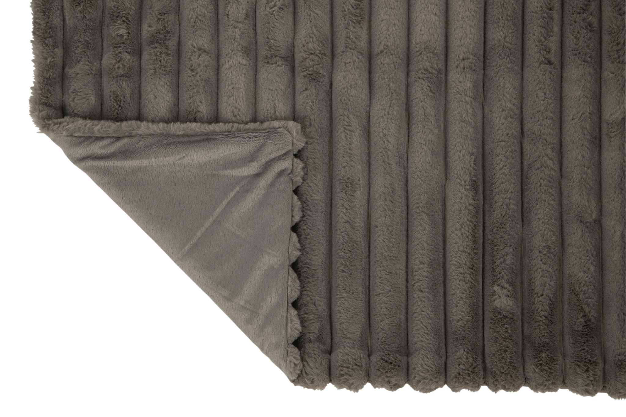 J-LINE PLAID RIBFLUWEEL POLYESTER DONKERGRIJS