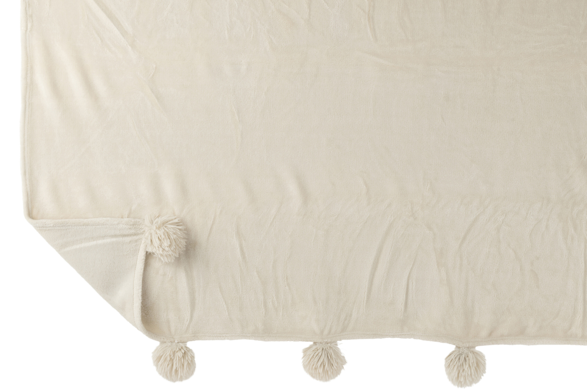 J-LINE PLAID POMPOM POLYESTER BEIGE/MINT