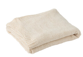 J-LINE DEKEN CHENILLE POLYESTER ECRU