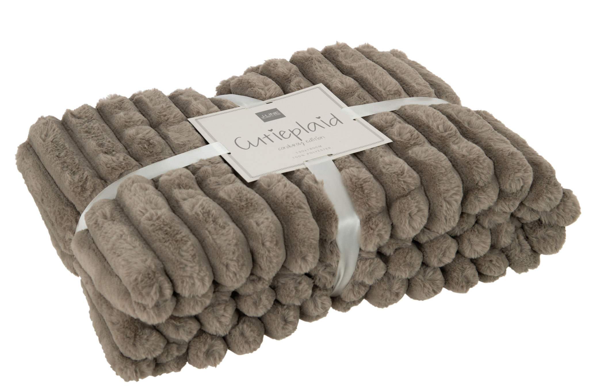 J-LINE GERUITE RIBFLUWELEN POLYESTER MUIS GRIJS