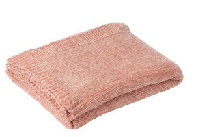 J-LINE DEKEN CHENILLE POLYESTER LICHTROZE