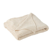 J-LINE DEKEN CHENILLE POLYESTER ECRU