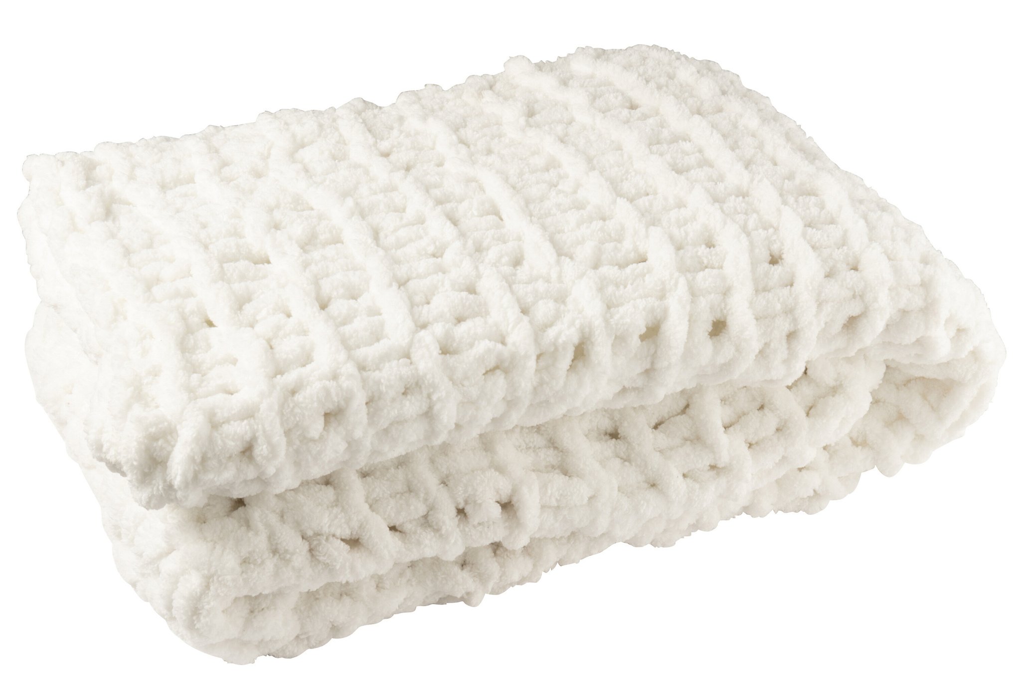 J-LINE DEKEN GEBREID POLYESTER WIT