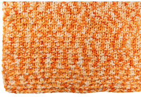 J-LINE DEKEN GEBREID POLYESTER ORANJE/WIT