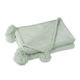 J-LINE PLAID POMPOM POLYESTER LICHTGROEN