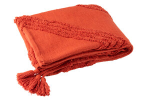 J-LINE GERUITE TUFTED PATROON+KWASTJES KATOEN BAKSTEENROOD