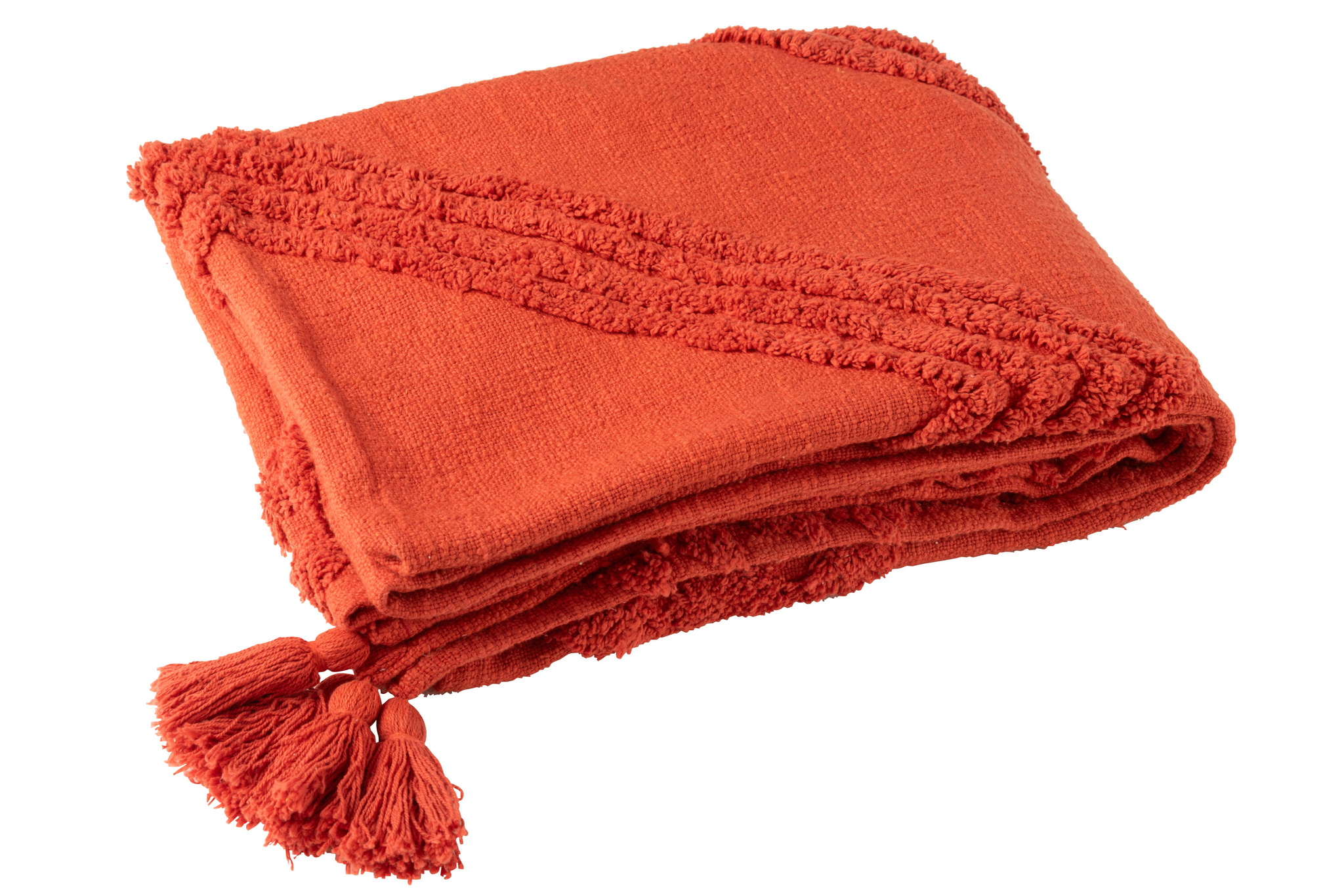 J-LINE GERUITE TUFTED PATROON+KWASTJES KATOEN BAKSTEENROOD