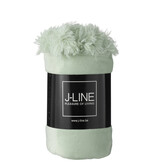 J-LINE PLAID POMPOM POLYESTER LICHTGROEN