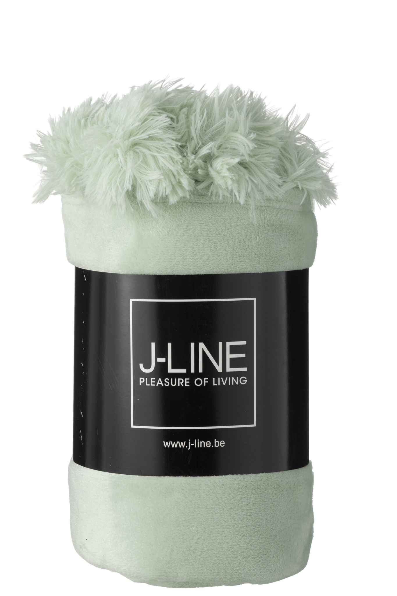 J-LINE PLAID POMPOM POLYESTER LICHTGROEN