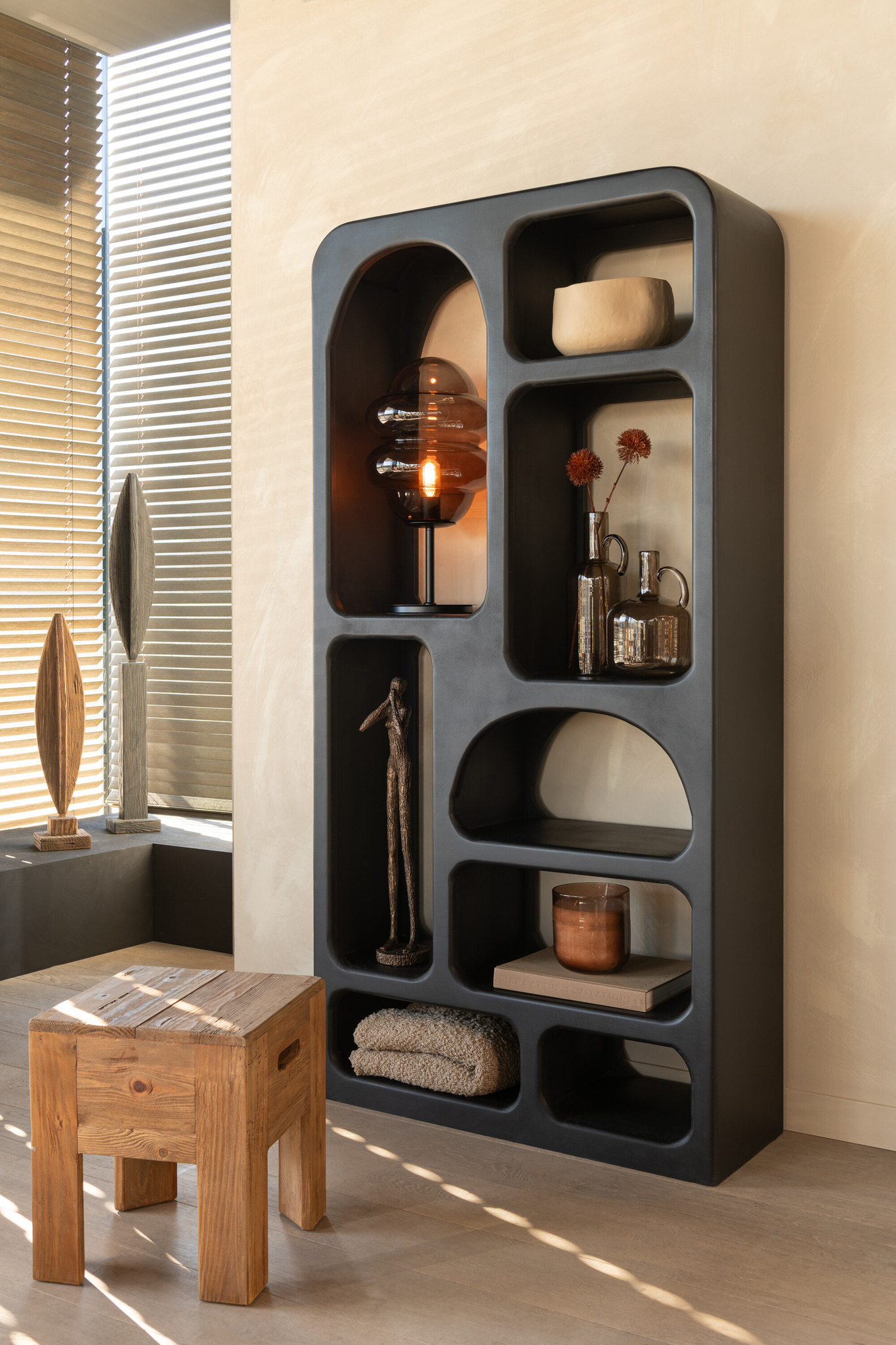 J-LINE PLAID KWASTJES KATOEN DONKER BEIGE