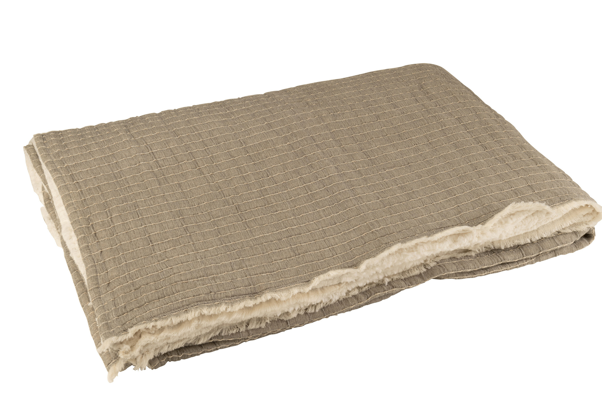 J-LINE PLAID TEDDY LINES STITCHING KATOEN/POLYESTER GRIJS