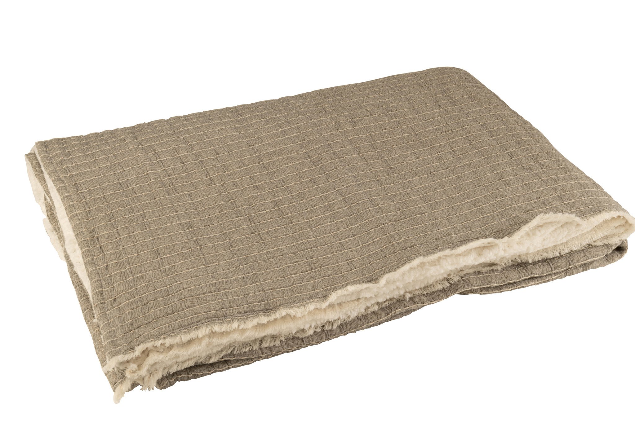 J-LINE PLAID TEDDY LINES STITCHING KATOEN/POLYESTER GRIJS