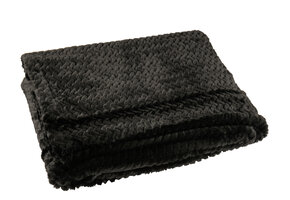 J-LINE DEKENTJE POLYESTER ZWART