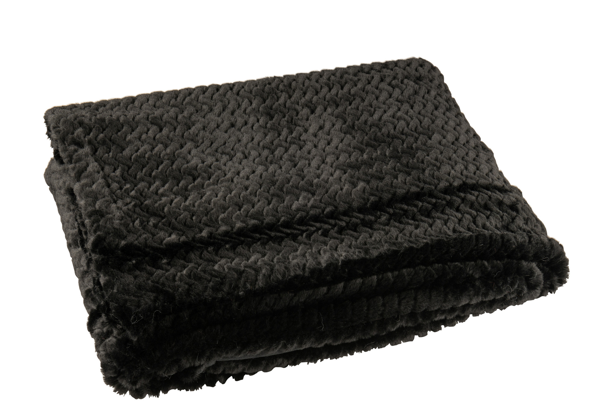 J-LINE DEKENTJE POLYESTER ZWART