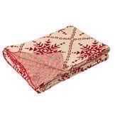 J-LINE DEKENTJE SNEEUWVLOKKEN KATOEN WIT/WIT