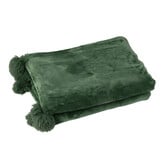 J-LINE PLAID POMPOM POLYESTER DONKERGROEN