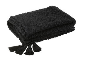 J-LINE PLAID KWASTJES KATOEN ZWART