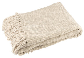 J-LINE DEKEN CHENILLE POLYESTER GREIGE