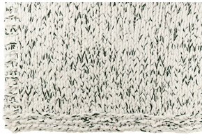 J-LINE DEKEN GEBREID POLYESTER WIT/DONKERGROEN