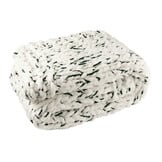 J-LINE DEKEN GEBREID POLYESTER WIT/DONKERGROEN