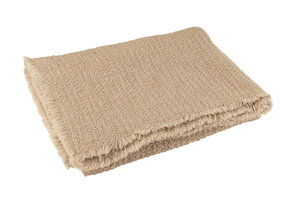 J-LINE PLAID MET RAFELIGE RANDEN KATOEN/POLYESTER BEIGE