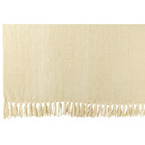 J-LINE DEKEN CHENILLE POLYESTER ECRU