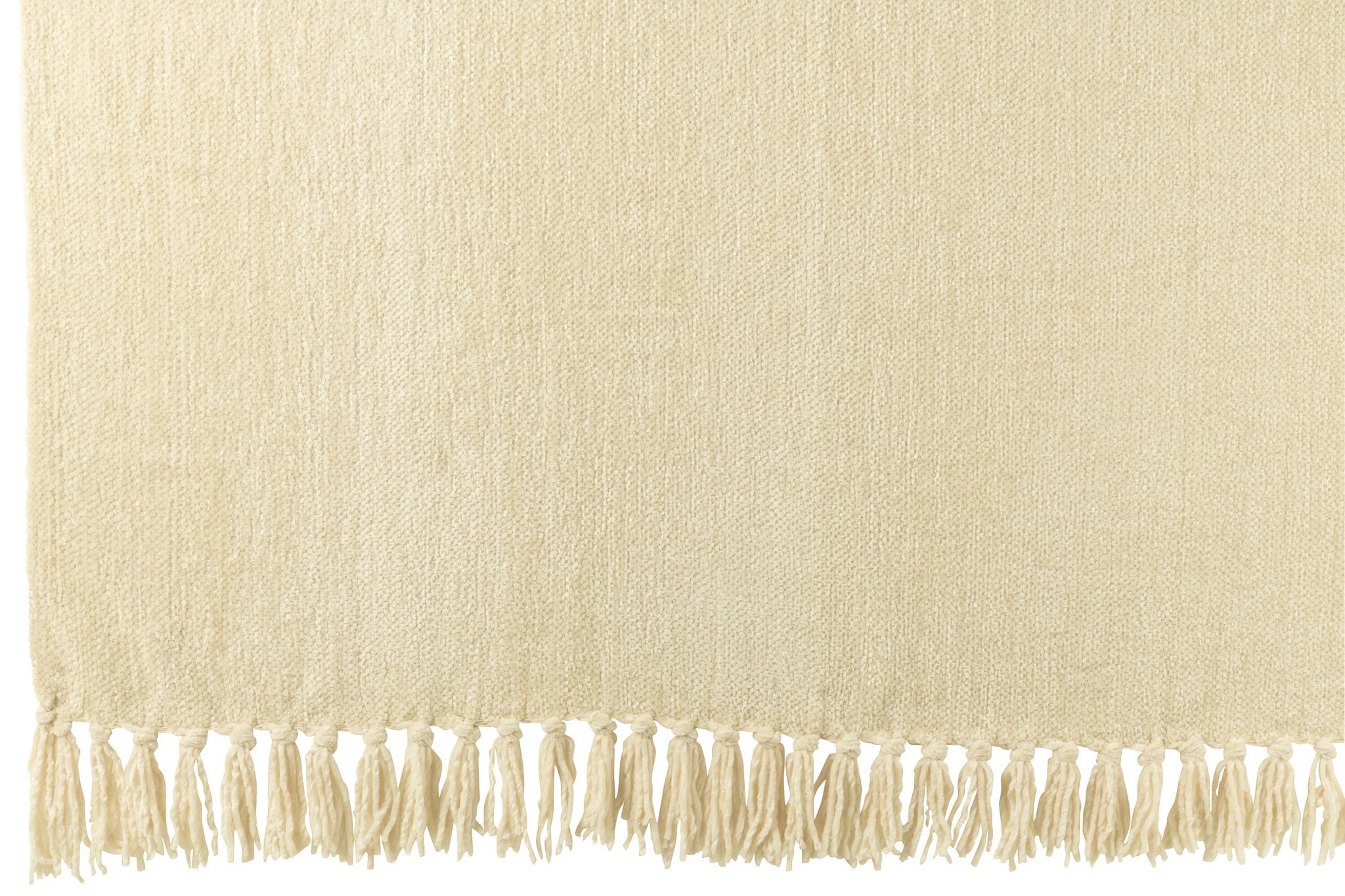 J-LINE DEKEN CHENILLE POLYESTER ECRU