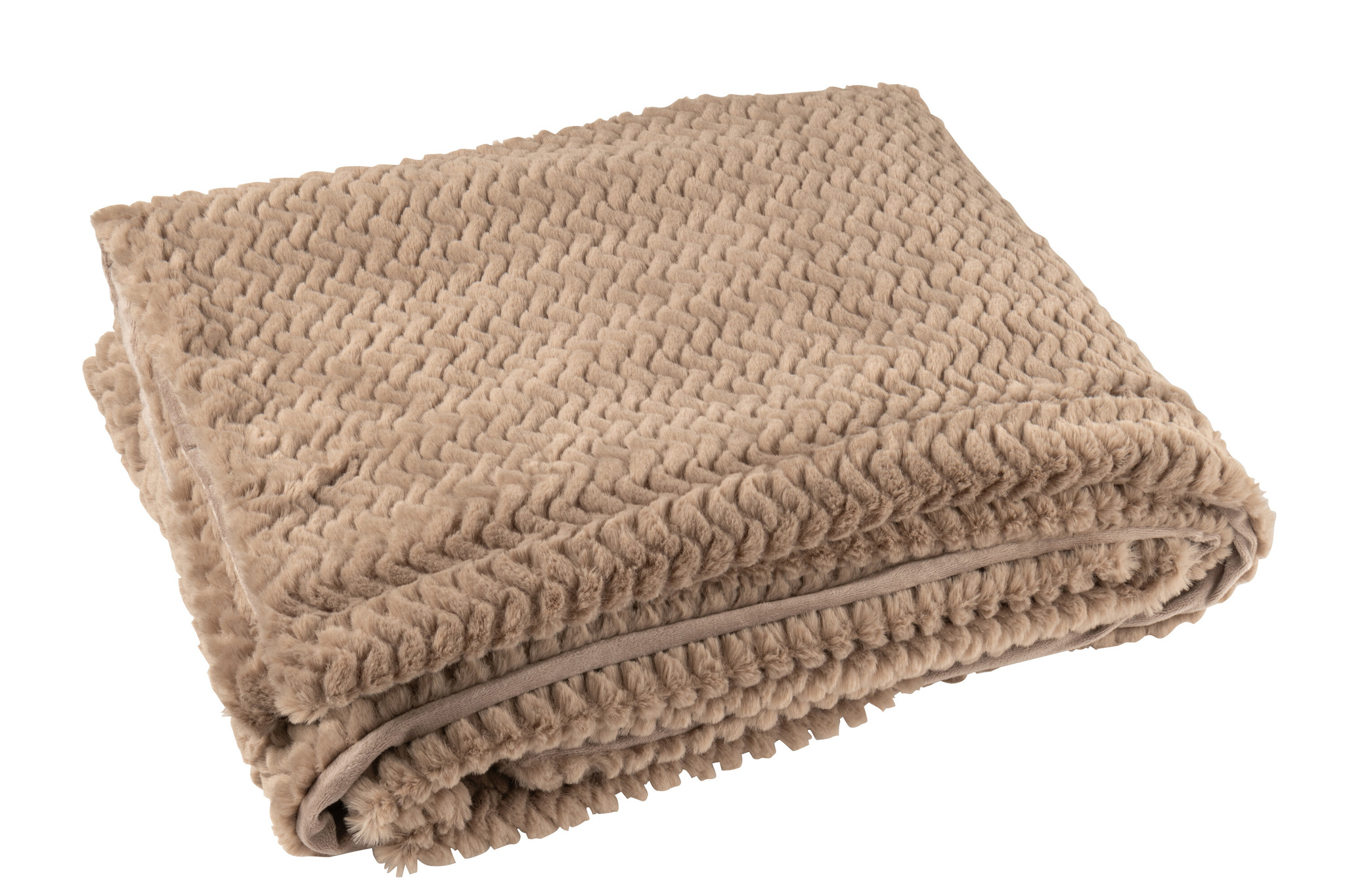 J-LINE DEKENTJE POLYESTER TAUPE