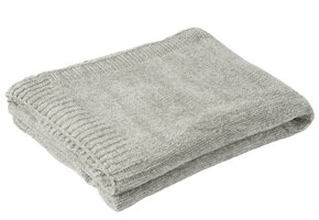 J-LINE DEKEN CHENILLE POLYESTER GRIJS