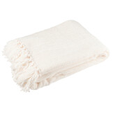 J-LINE DEKEN CHENILLE POLYESTER WIT