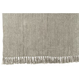 J-LINE DEKEN CHENILLE POLYESTER GRIJS-GROEN