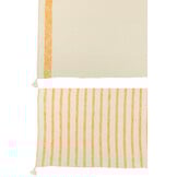 J-LINE GERUITE STREPEN+KWASTJES KATOEN WIT/ORANJE ASSORTIMENT VAN 2