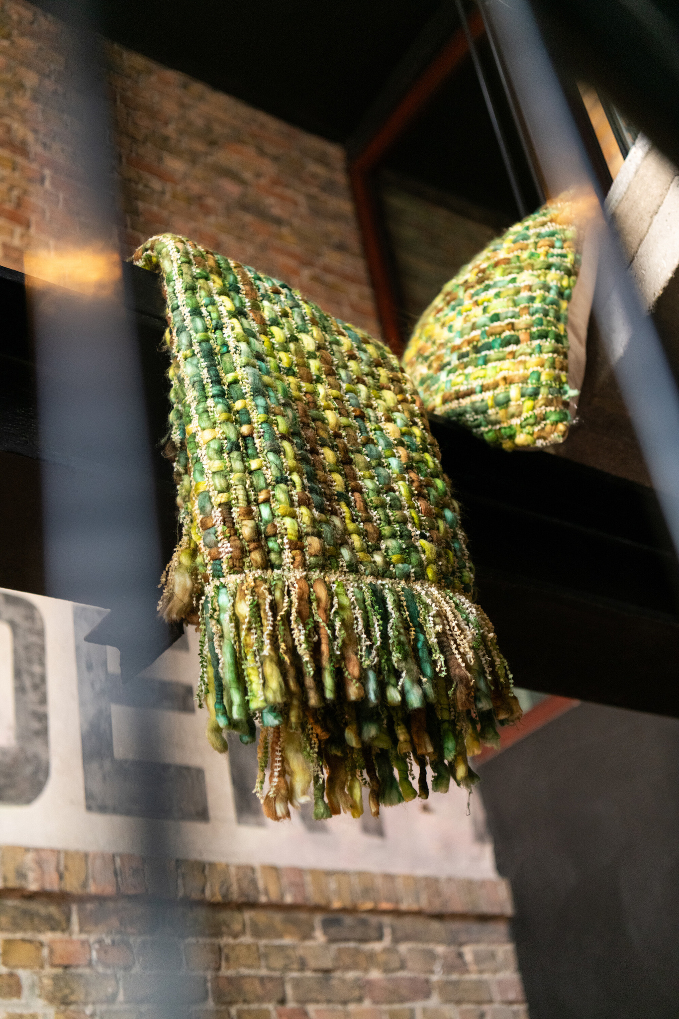 J-LINE DEKEN GEBREID ACRYL GROEN