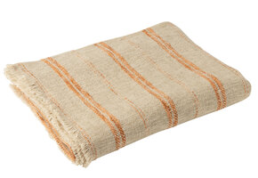 J-LINE GERUITE STREPEN LINNEN/KATOEN BEIGE/ROEST