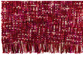 J-LINE DEKEN GEBREID ACRYL DONKERROZE