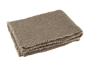 J-LINE PLAID MET RAFELIGE RANDEN KATOEN/POLYESTER TAUPE