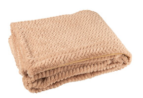 J-LINE DEKEN VAN POLYESTER KAMEEL