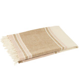 J-LINE GERUITE STREPEN+FRANJES LICHTROZE/WIT/BEIGE