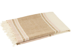 J-LINE GERUITE STREPEN+FRANJES LICHTROZE/WIT/BEIGE